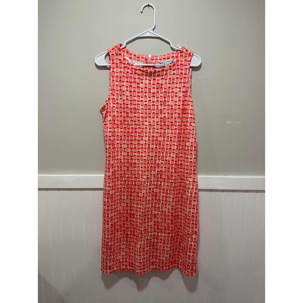 Tommy Bahama Sleeveless Dress Lightweight Orange Red Women Size Large
